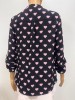 HEART PRINT BUTTON FRONT CASUAL LONG SLEEVE