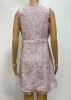 TWEED DRESS WITH BLACK RIBBON AND TASSEL DETAILED