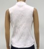 White Sleeveless Full Button