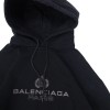 Balenciaga Black Cotton Logo Hooded
