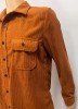 Size S Women Corduroy Brown Button Up Jacket Long  Sleeve Over Sized