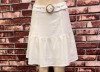 WHITE SKIRT WITH BELT KNEE LEVEL