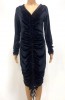 SEXY RUCHED FRONT LONG DRESS