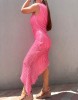 One Sided Pink Maxi Dress