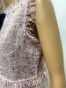 TWEED DRESS WITH BLACK RIBBON AND TASSEL DETAILED