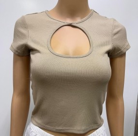 KATH LIGHT BROWN CROP TOP