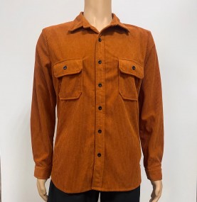 Size S Women Corduroy Brown Button Up Jacket Long  Sleeve Over Sized