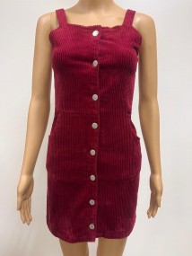 CORDUROY BUTTON UP MINI DRESS