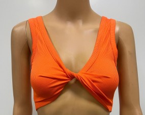 SUMMER ORANGE SEXY TWIST CROP TOP