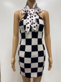FASHION WINTER DRESS WITH SCARF