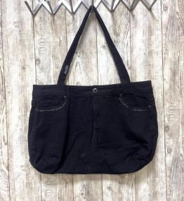Denim Rework Black Bag