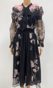 Fushi Feather Long Dress