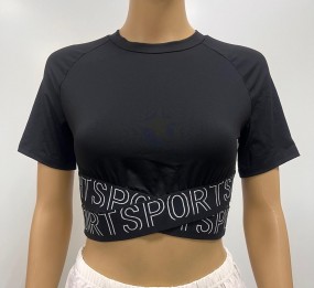 BLACK SPORTS CROP TOP