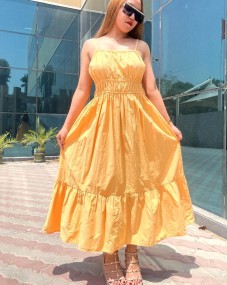 Solid Yellow Maxi Dress