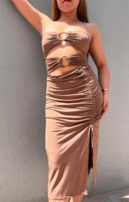 Womens Fashion Cross Embelished Sexy Cutout Bandage Dress