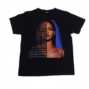 Rihanna Black Graphic T Shirt