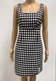 ALLY'S SLEEVELESS CHECKERED MINI DRESS