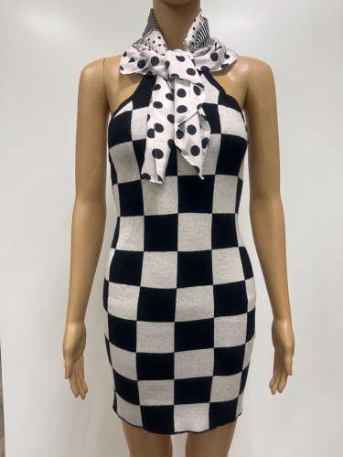 FASHION WINTER DRESS WITH SCARF