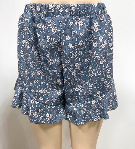 Floral Print Silk Short