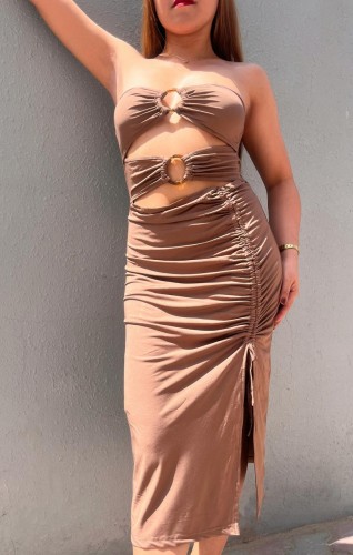 Womens Fashion Cross Embelished Sexy Cutout Bandage Dress
